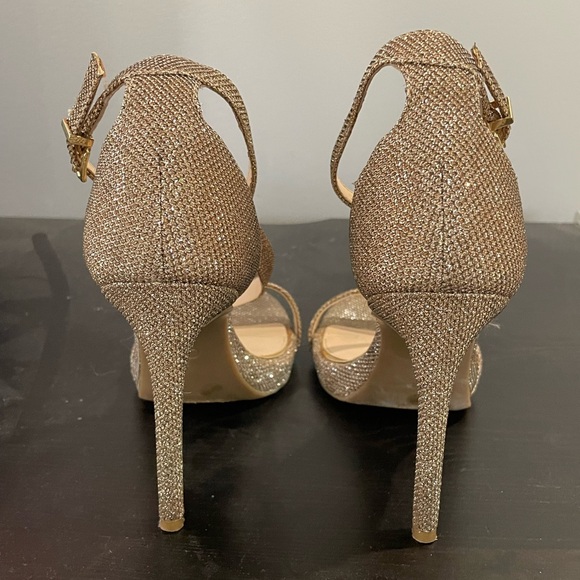Gold Sparkle Jessica Simpson Strappy Heels Sz 6.5 - Picture 5 of 7